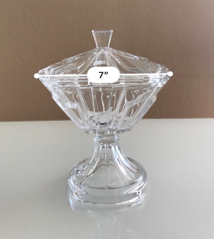 Crystal glass footed bowl