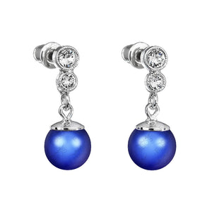 Dark Blue Pearl Earrings