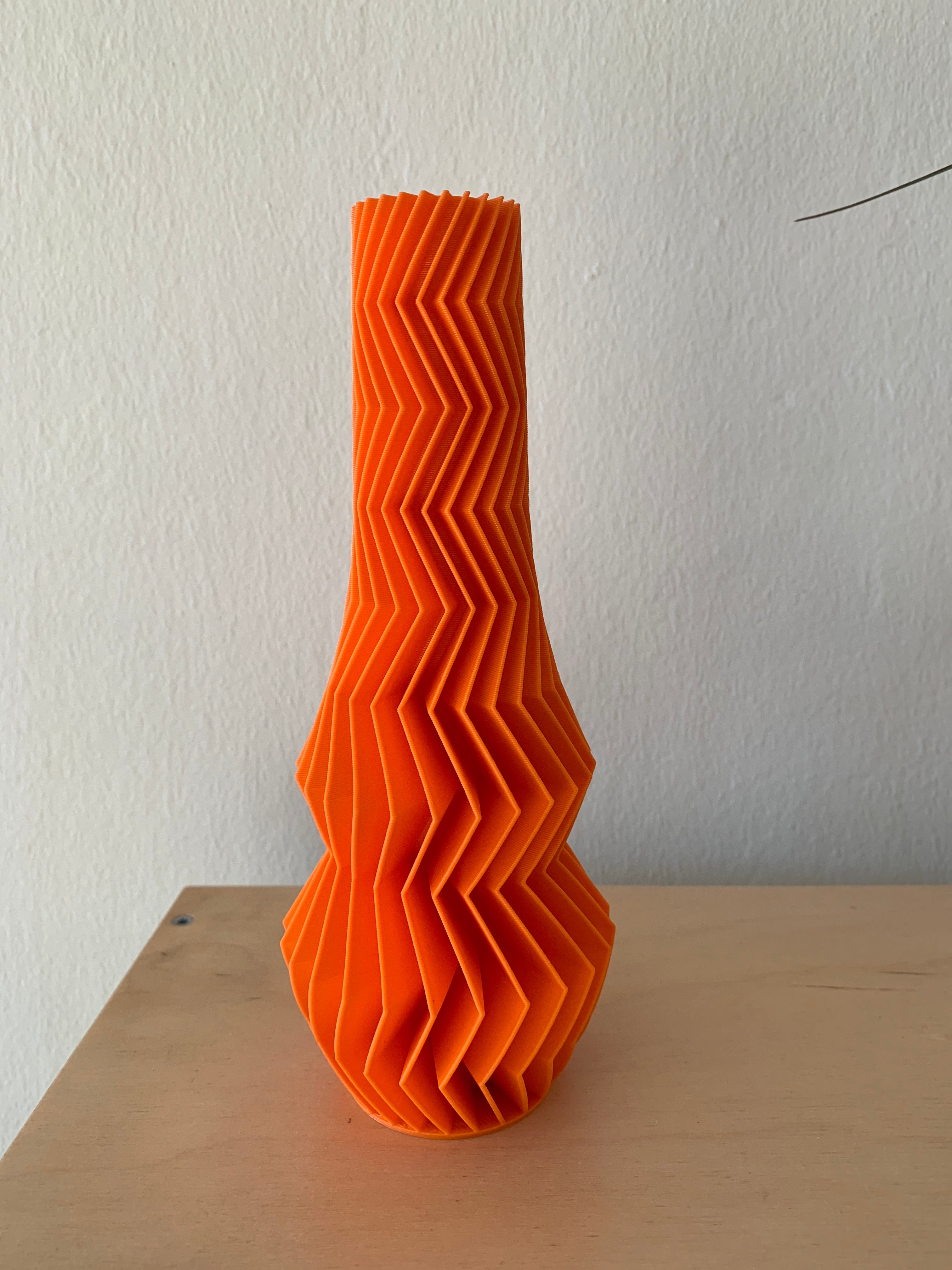 Orange ZigZag Vase