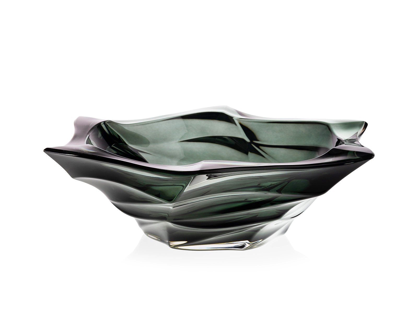 Grey crystal glass bowl