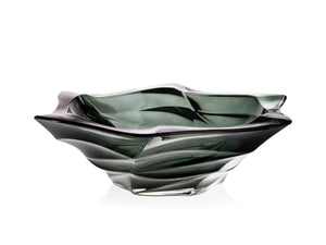 Grey crystal glass bowl