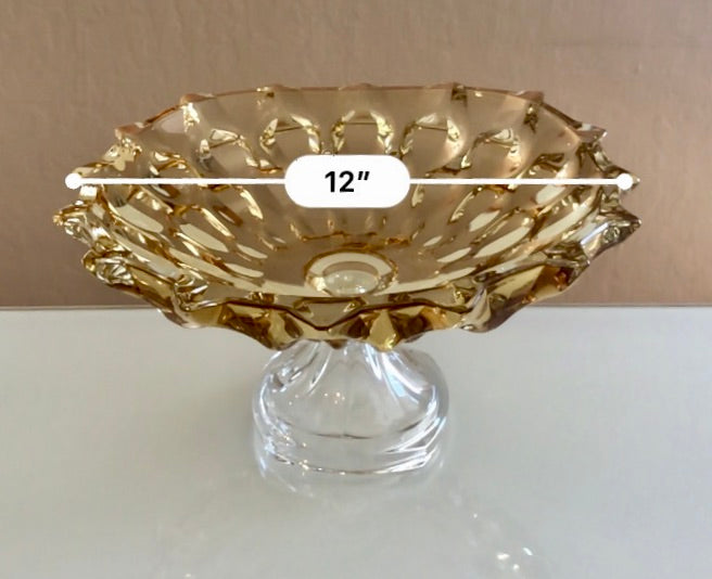 Crystal glass footed bowl